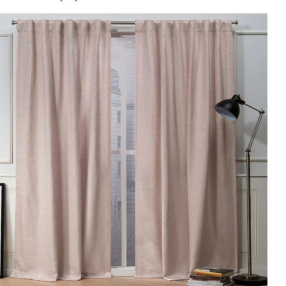 🏆Host Pick! New! Nicole Miller NY Set of 2 Pink mauve textured window drapes